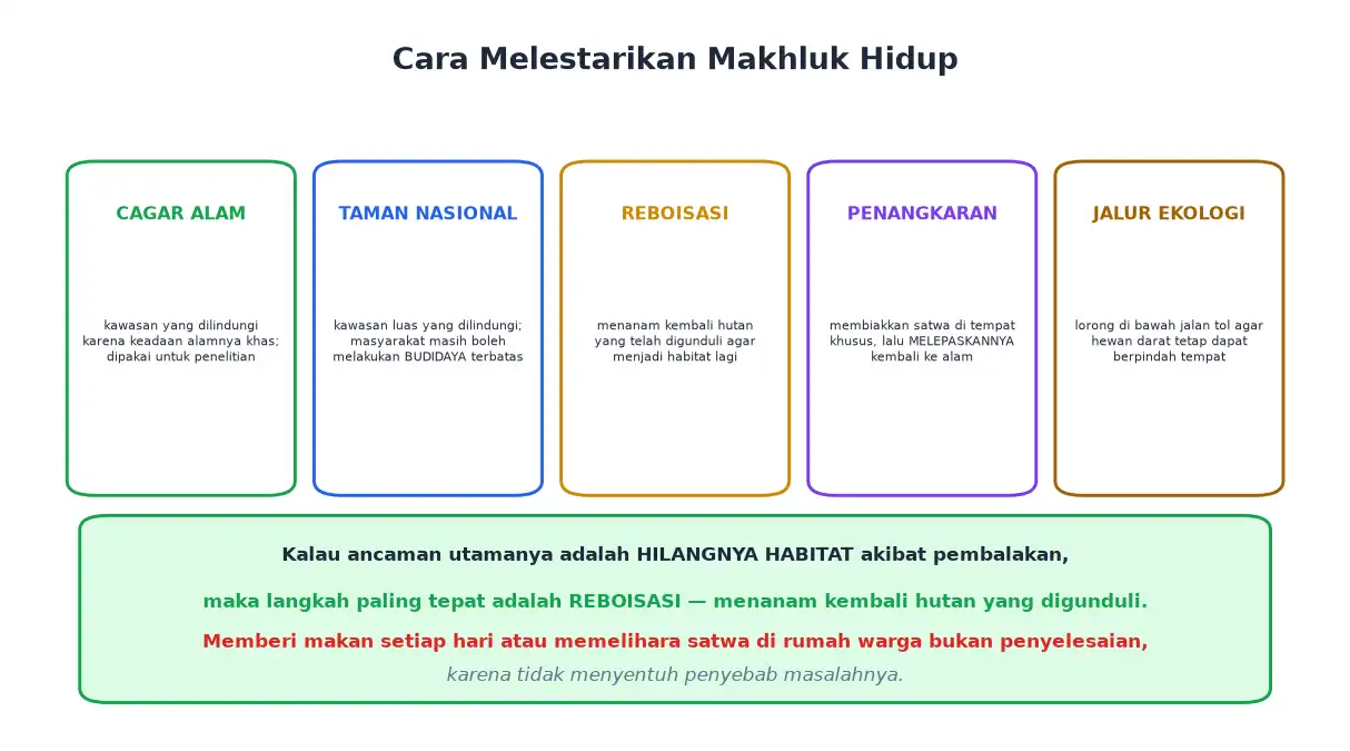 Cagar alam taman nasional reboisasi penangkaran dan jalur ekologi