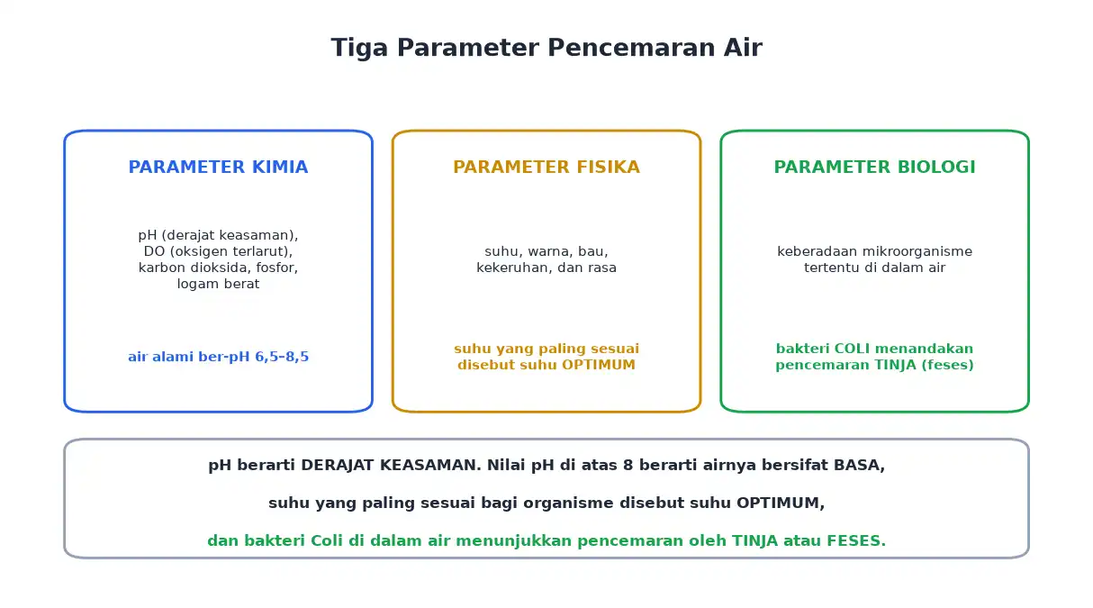 Parameter kimia fisika dan biologi untuk pencemaran air