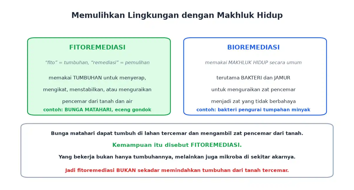 Perbandingan fitoremediasi dengan tumbuhan dan bioremediasi dengan bakteri