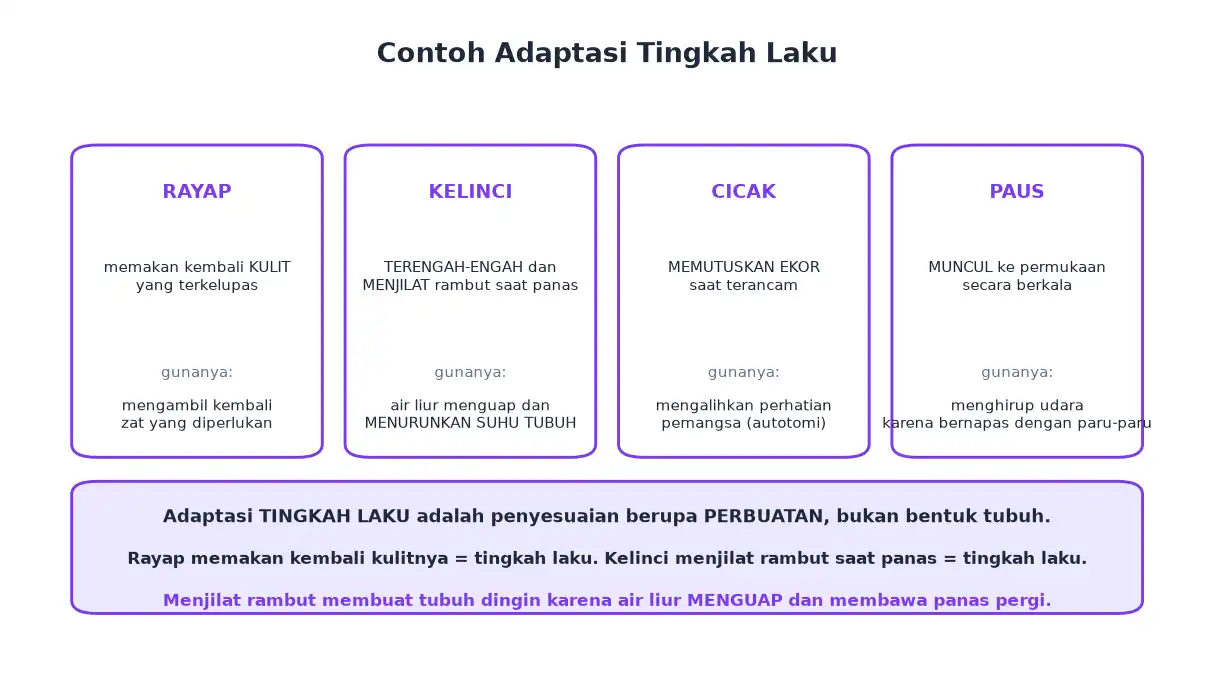 Adaptasi tingkah laku rayap kelinci cicak dan paus