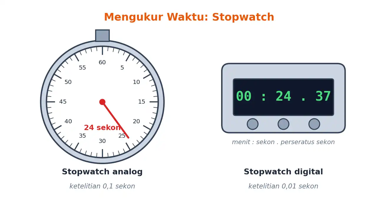 Stopwatch analog dan stopwatch digital beserta ketelitiannya