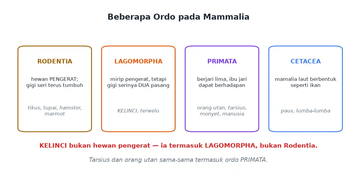 Ordo mamalia rodentia lagomorpha primata dan cetacea